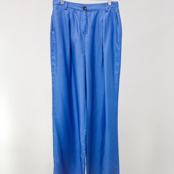 Chloe Stora Blue Poitiers Silk Pants - Picture 1 of 10